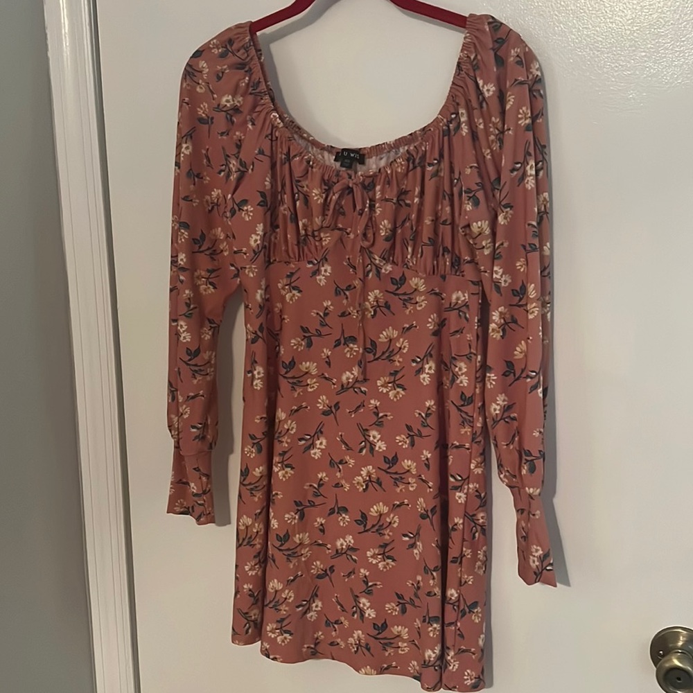 As U wish: Pink Floral Long Sleeve Dress